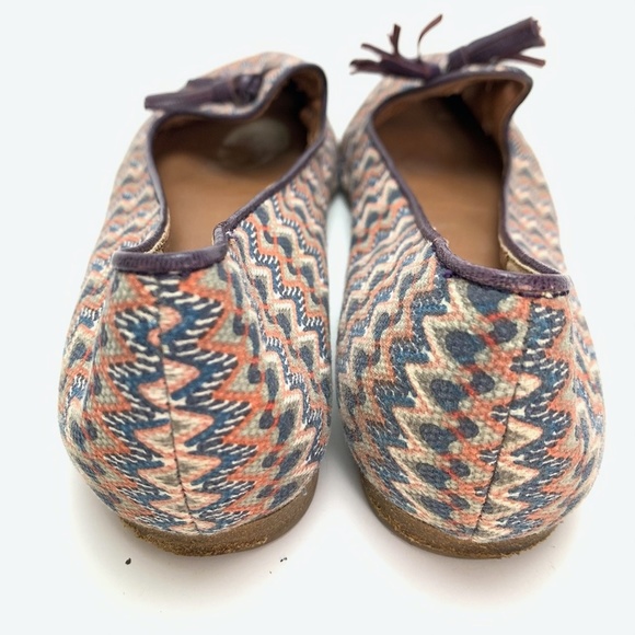 LUCKY BRAND Tassel Canvas Leather Flats Shoes 7.5 - Picture 2 of 16
